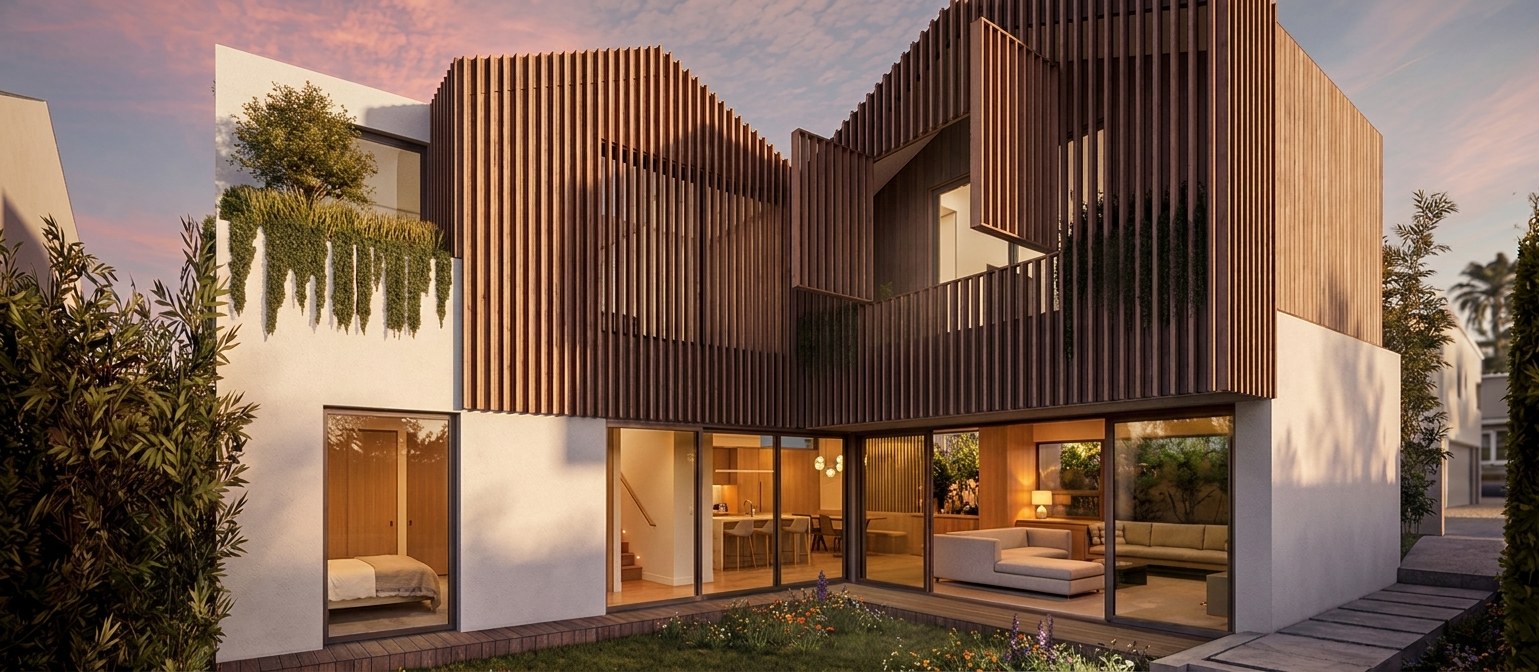 Casa Shutters, garden elevation — artist rendering